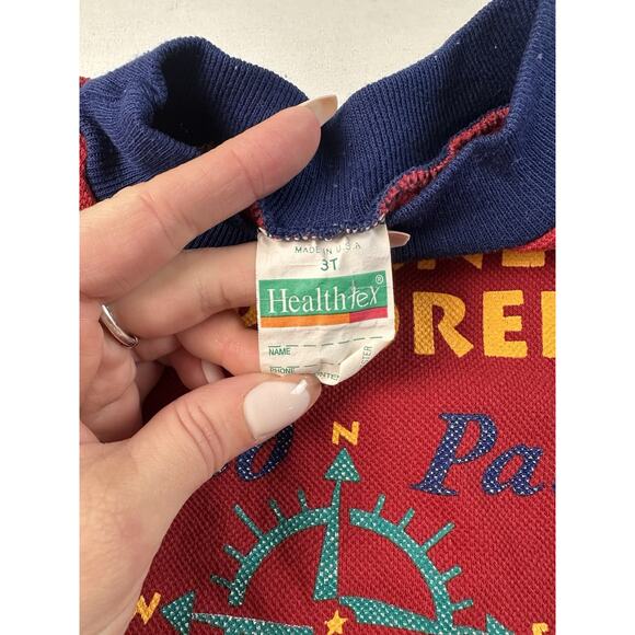 Vtg Healthtex Toddler Boys Long Sleeve Shirt Colorblock 90s Wilderness 3T Kids - Picture 2 of 5